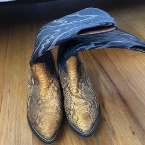 Beautiful leather and snakeskin cowboy boots